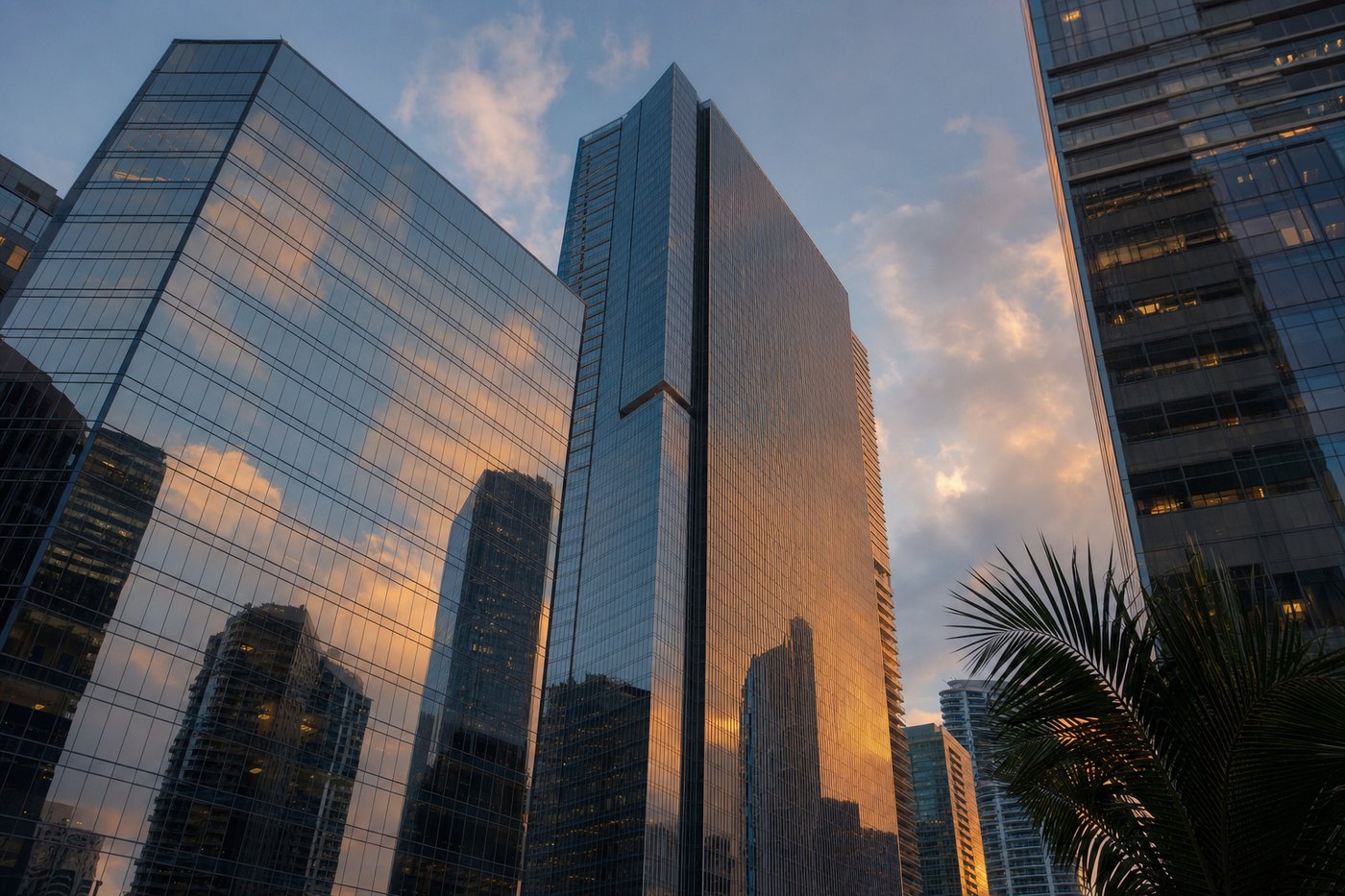 Glass office towers in the Brickell financial district